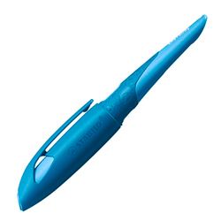 STABILO EASYbirdy - Pluma estilográfica ergonómica escolar 3D Wildlife Special Edition, punta A (principiante), para diestros, paquete de 1 unidad, color azul con tinta azul borrable (incluye