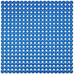 ID Mat 525205 Bulles Tapis Fond de Douche PVC Bleu 52 x 52 x 0,4 cm