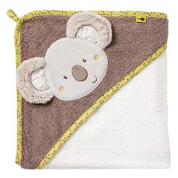 Fehn 064179 Kapuzenbadetuch Australia – Bade-Poncho aus Baumwolle mit süßem Koala für Babys und Kleinkinder ab 0+ Monaten – Maße: 80 x 80 cm