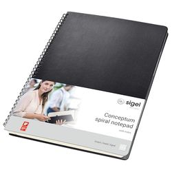 Sigel spiralblock svart, CONCEPTUM A4, mit Register Fodrad