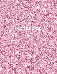 Candy Pink Glitter Notebook: 8.5"X11" 100 Page College Ruled Beautiful Unisex Candy Pink Glitter Style Glossy Cover Notebook/Glitter Sparkle Notebooks/Glitter Notebooks For School