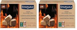STARWAX - Carrés Allume-Feu pour Barbecue, Poêle et Cheminée - Allumage Rapide - Propre et sans Odeur - sans Huile de Palme - 100% d'Ingrédients d'origine Naturelle - Fabriqué en France - 96 carrés