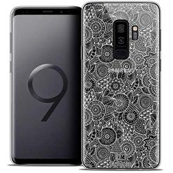 Caseink Fodral för Samsung Galaxy S9+ / S9 Plus (6.2) fodral [kristallgel HD blommönster kollektion blommig spets design vit - mjuk - ultratunn - tryckt i Frankrike]