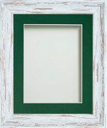 Frame Company Lynton Driftwood Photo Frame with Bottle Green Mount, 20x16 for 16x12 inch, fitted with perspex