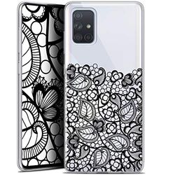 Caseink fodral för Samsung Galaxy A71 (A715) (6.7) [HD gel tryckt i Frankrike vårkollektion design låg spets svart - mjuk - ultratunn]