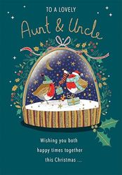 Piccadilly Greetings Christmas Card To a Lovely Aunt & Uncle - 9 x 6 inches