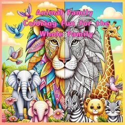 Animal Family: Coloring Fun for the Whole Family: Every Page Unfolds Artwork for Both Children and Adults