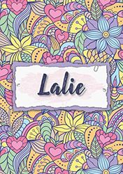 Lalie: Carnet de notes A5 | Prénom personnalisé Lalie | Cadeau d'anniversaire pour femme, maman, sœur, copine, fille ... | Design : floral | 120 pages lignée, Petit Format A5 (14.8 x 21 cm)