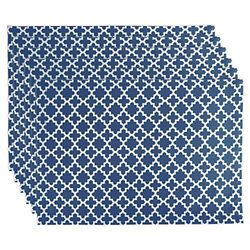 DII Classic Lattice Tabletop Collection Tissu en Coton Lavable en Machine, Bleu Nautique, Placemat Set, 13x19