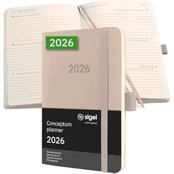 SIGEL C2631 Wochenkalender Conceptum 2026, ca. A6, taupe: Agenda Conceptum, Classic, Softcover