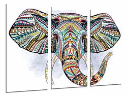 Cuadros Camara Póster fotográfico decoração mandala animal elefante, fundo branco tamanho total: 97 x 62 cm XXL, multicolorido