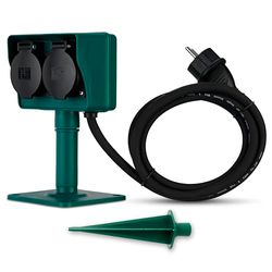 REV Ritter 059500455 - Tomada de corrente com estaca (2 tomadas, 1,4 m)