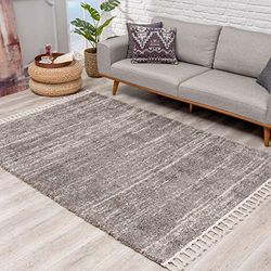 Carpet City Tappeto a pelo lungo Shaggy Modern super morbido con mélange, dimensioni 80 x 400 cm, grigio, crema, 80 x 400 cm