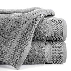 Eurofirany Bath Set Hand Sauna Towel Pattern-Absorbent, 100% Cotton 580g/m2, 3 and 6 Pack, Grey, 50X90 cm