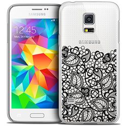 Caseink - fodral för Samsung Galaxy S5 Mini [Crystal HD kollektion vårdesign låg spets svart - hårt - ultratunt - tryckt i Frankrike]