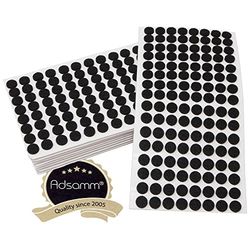 Adsamm® / 1280 x feltrini autoadesivi/Nero/ø 12 mm/Rotondo/piedini per mobili in feltro da 3.5 mm di spessore/pad protettivi per arredi