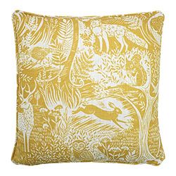 furn. Woodland Scandi fjäder fylld kudde, ockra, 43 x 43 cm