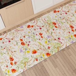 PETTI Artigiani Italiani - Keukentapijt, antislip, wasbaar, loper, keuken, loper, keuken, loper, 52 x 80 cm, bloemenpatroon 10, 100% Made in Italy