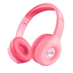Trust Nouna Cuffie Bluetooth per Bambina 4-10 Anni con Limitazione del Volume (85dB), Cuffie On Ear Pieghevoli con Microfono e Adesivi, Cuffie Wireless, 15h di Riproduzione per Musica, Rosa