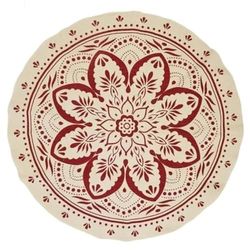 HOME DECO FACTORY Tappeto rotondo stampato mandala, in terracotta, 120 cm