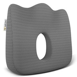 Medipaq Coussin orthopédique de luxe Coccyx conçu pour soulager la sciatique, le coccyx et les douleurs dorsales pour tout siège avec fond antidérapant Gris