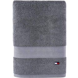 Tommy Hilfiger Modern American - Toalla de baño Lisa, 30 x 54 Pulgadas, 100% algodón, 574 g/m² (Gris Violeta)