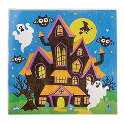 Baker Ross FX224 Halloween Feest Servetten - Pak van 20, Wegwerp papieren Servetten, Decoratie voor de Tafel van het Kinderfeestje, Halloween Feestbenodigdheden