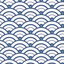 DRAEGER - Carrelage Adhésif Mural - Stickers Carrelage pour redécorer Facilement Votre intérieur - Lot de 6 Carrés Adhésifs Vague seigaiha Japonaise Bleue 15 x 15 cm