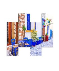 Homemania Raamafbeelding, 4 steden en landschappen per woonkamer, meerkleurig, 76 x 0,3 x 50 cm, HM204PMDF260, MDF
