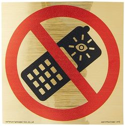 P910 Prohibition: No camera phones Sign - 100x100mm - S10