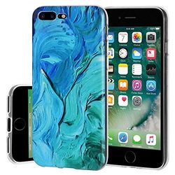 AMZER Soft Gel Designer Graphic TPU Skin Case Skin för Apple iPhone 7 Plus – Abstract Blue Brushstroke