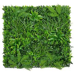 GreenBrokers Haie Murale Artificielle Verte de qualité supérieure avec Feuillage Mixte (1 m x 1 m) – Jardin Vertical résistant aux UV