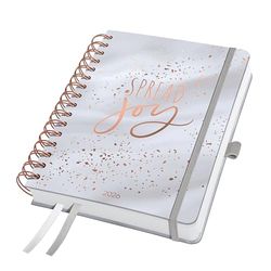 SIGEL J6605 Spiral-Kalender Jolie 2026, ca. A5, grau: Notebook Jolie, Inspire, Glittery Joy, Hardcover