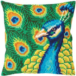 Collection D'Art Cushion KIT/Proud PEACOCK/40 X 40