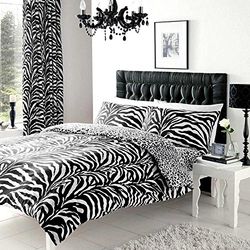 GC GAVENO CAVAILIA Printed Design Duvet Cover Set Capa de edredão de polialgodão de luxo, macia e aconchegante, conjunto de cama quente, mistura de poliéster e algodão, fecho, branco/preto, duplo,