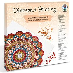 Ludwig Bähr Ursus 43520006F-Diamond Painting Mandala Set 6, Kit de Manualidades con Lienzo y Piedras en Tonos Rojo, Naranja y petróleo, Acrílica, Multicolor, One Size
