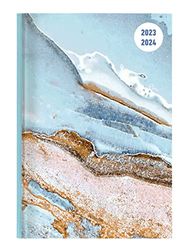 Collegetimer Blue Marble 2023/2024 – Agenda escolar A6 (10 x 15 cm), mármol, día por día, 352 páginas, agenda, cuaderno Alpha Edition (Collegetimer A6 Daily)
