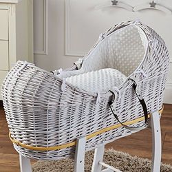 Crème Dimple Witte Rieten Moses Mand Pod
