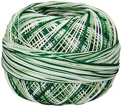 LIZBETH Handy Hands 210-Yard Cotton Thread, 25gm, Christmas Green Mix