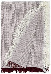 Martina Home Spiga Foulard multiuso, 80% cotone, 20% poliestere, ecru/granato, 300 x 260 cm