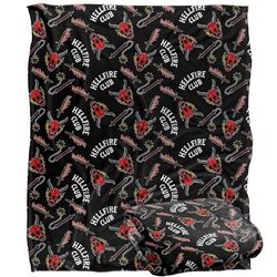 Stranger Things HELLFIRE CLUB PATTERN Silky Touch Super Soft Throw Blanket 152 x 127 cm
