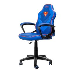 GXTrust 703SM Revvo Chaise Gaming avec Licence Superman pour Enfants 4-12 Ans, Chaise Réglable en Hauteur, Rembourrage en Tissu, Accoudoirs Rembourrés, Fauteuil Gamer pour Jeux Vidéo, Bleu