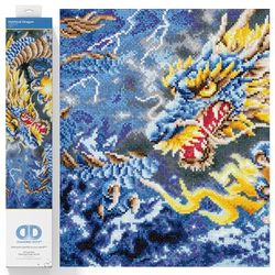 Diamond Dotz Mythical Dragon Kit de Peinture au Diamant, Résine, Blanc, 18,5 x 36,7 cm