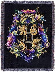 Harry Potter Coperta in poliestere, fogliame scolastico, 100 x 150 cm
