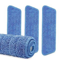 Confezione da 3 testine di ricambio per mocio Cinch, in microfibra, per la pulizia dei pavimenti. Mocio da parete con cuscinetti lavabili riutilizzabili, compatibili con Cinch Mop