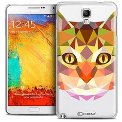 Caseink - fodral för Samsung Galaxy Note 3 Neo/Lite [Crystal HD Polygon Series Animal - Rigid - Ultra tunn - Tryckt i Frankrike] - katt