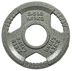 Signature Fitness Halterschijf van gietijzer voor krachttraining en gewichtheffen, 5,1 cm midden, 1,1 kg (enkel)