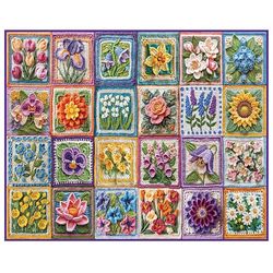 White Mountain Flower Crochet Puzzle 1000 Piece Spring Jigsaw Puzzles for Adult Grandparents