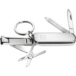 ZWILLING Manicure pedicure multi-tool (portachiavi con forbici per unghie, tagliaunghie e lima per unghie), argento, 60 mm
