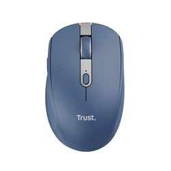 Trust Ozaa Silent Wireless Mouse Bluetooth + 2.4GHz, Compact Multidevice Mouse, 60% Recycled Plastics, Rechargeable Bluetooth Mouse for Laptop PC Computer Windows Android Mac - Blue
